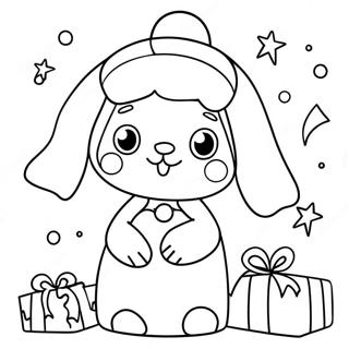 Pagina Para Colorear De Cinnamoroll Navideno 20962-19384