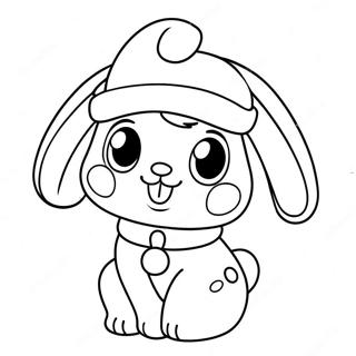 Pagina Para Colorear De Cinnamoroll Con Gorro De Santa 20963-19386