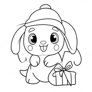 Pagina Para Colorear De Cinnamoroll Con Gorro De Santa 20963-19387