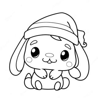 Pagina Para Colorear De Cinnamoroll Con Gorro De Santa 20963-19388