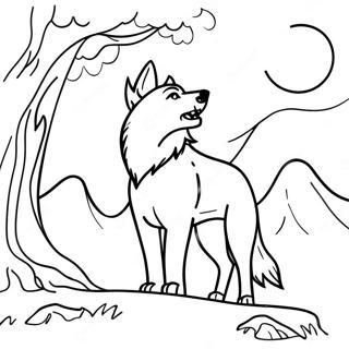 Pagina Para Colorear De Un Lobo Majestuoso A La Luz De La Luna 21013-19426