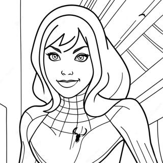 Pagina Para Colorear De Gwen Stacy En Disfraz De Spider Man 21023-19433