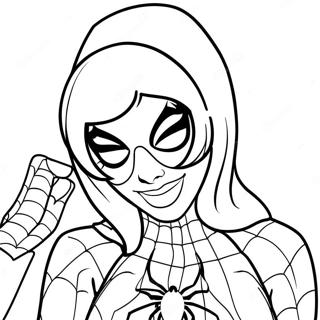 Pagina Para Colorear De Gwen Stacy En Disfraz De Spider Man 21023-19436