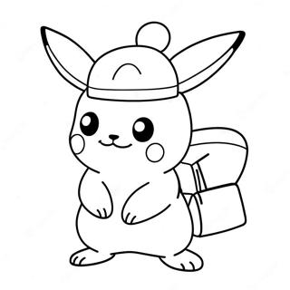 Pagina Para Colorear De Pikachu Con Gorro De Santa 21053-19460