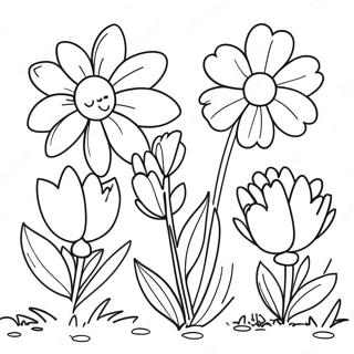 Pagina Para Colorear De Flores De Primavera 21123-19511