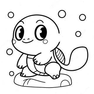 Pagina Para Colorear De Un Cute Squirtle Nadando 2112-1733