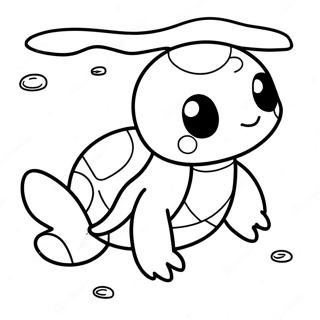 Pagina Para Colorear De Un Cute Squirtle Nadando 2112-1735