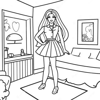 Pagina Para Colorear De Barbie De Los 90 A La Moda En Una Casa De Ensueno 21163-19541