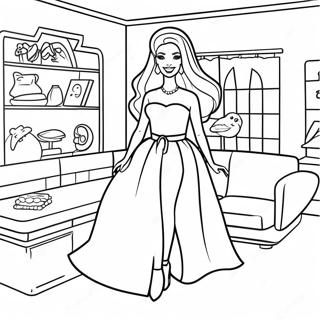 Pagina Para Colorear De Barbie De Los 90 A La Moda En Una Casa De Ensueno 21163-19544