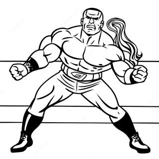 Pagina Para Colorear De Pose De Accion De Superestrella De Wwe 21223-19589