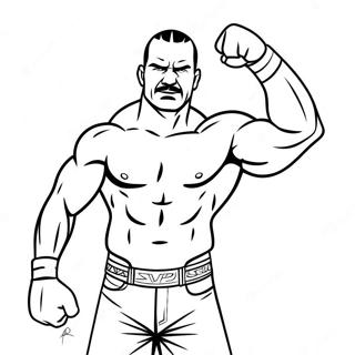 Pagina Para Colorear De Pose De Accion De Superestrella De Wwe 21223-19591