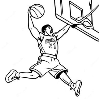 Pagina Para Colorear De Jugador De Baloncesto De Phoenix Suns Haciendo Un Mate 21233-19598