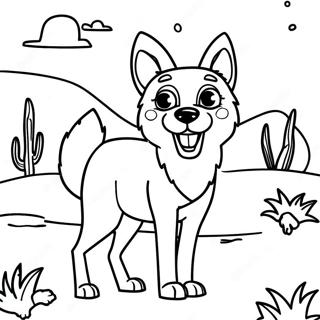 Pagina Para Colorear De Un Coyote Jugueton En El Desierto 21283-19638