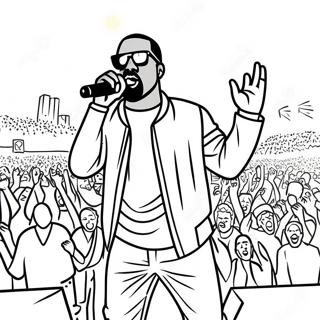 Pagina Para Colorear De Kanye West Actuando En El Escenario 21293-19645