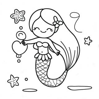 Pagina Para Colorear De Sirena Hermosa Encantada 21362-19700