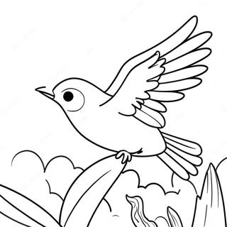 Pagina Para Colorear De Un Pajaro Colorido En Vuelo 21393-19725