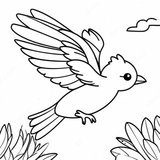 Pagina Para Colorear De Un Pajaro Colorido En Vuelo 21393-19727