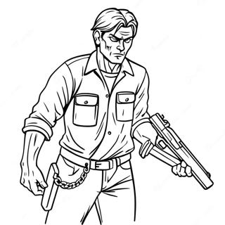 Pagina Para Colorear De Un Cazador De Zombis De Resident Evil 21463-19783