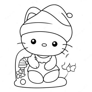 Pagina Para Colorear De Hello Kitty Festiva Con Sombrero De Santa 21523-19832