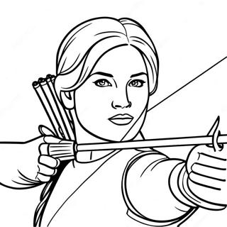 Pagina Para Colorear De Katniss Everdeen En Accion 21563-19863