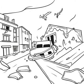 Pagina Para Colorear De Escena De Terremoto Destructivo 21653-20079