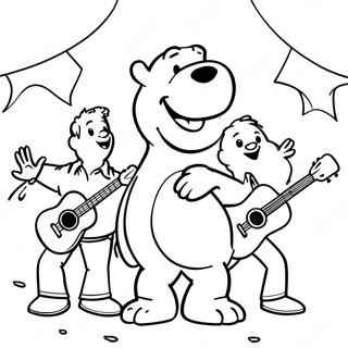 Pagina Para Colorear De Barney Cantando Con Amigos 2172-1781