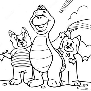 Pagina Para Colorear De Barney Cantando Con Amigos 2172-1782