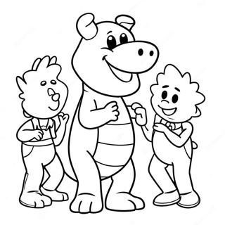 Pagina Para Colorear De Barney Cantando Con Amigos 2172-1784