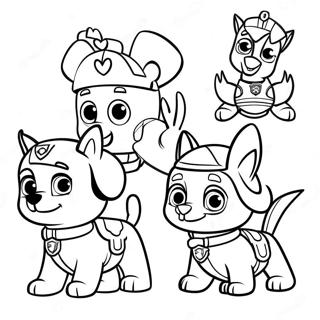 Pagina Para Colorear De Pascua De Los Encantadores Personajes De Paw Patrol 21873-20254