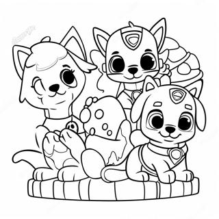 Pagina Para Colorear De Pascua De Los Encantadores Personajes De Paw Patrol 21873-20256