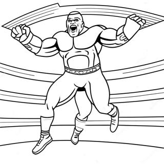 Pagina Para Colorear De Un Luchador De Wwe Saltando Sobre Su Oponente 21943-20310