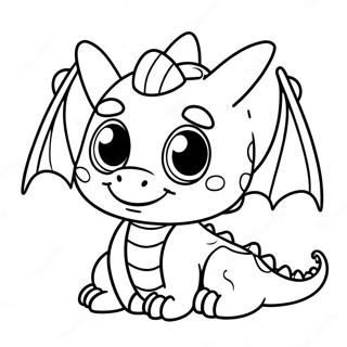 Pagina Para Colorear De Un Lindo Dragon Bebe Con Ojos Grandes 21974-20326