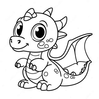 Pagina Para Colorear De Un Lindo Dragon Bebe Con Ojos Grandes 21974-20327