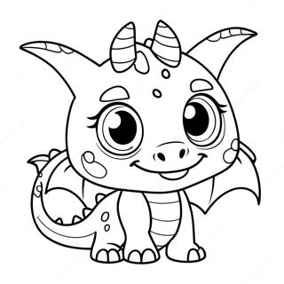 Pagina Para Colorear De Un Lindo Dragon Bebe Con Ojos Grandes 21974-20328