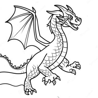 Pagina Para Colorear De Dragon De Fuego Majestuoso Volando 22094-20424