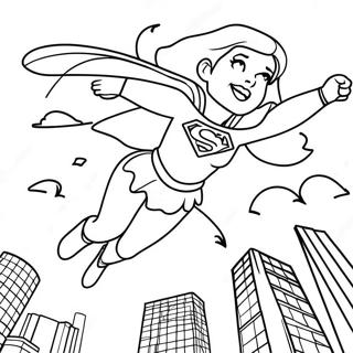 Pagina Para Colorear De Supergirl Volando Por El Cielo 22174-20487