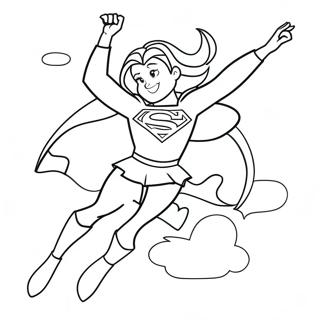 Pagina Para Colorear De Supergirl Volando Por El Cielo 22174-20488