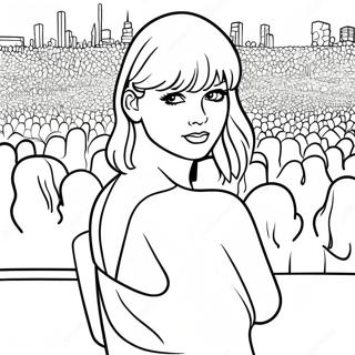 Pagina Para Colorear De Una Escena De Concierto Colorida De Taylor Swift 22184-20493