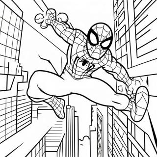 Pagina Para Colorear De Spider Man Balanceandose Por La Ciudad 22204-20509