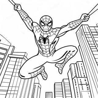 Pagina Para Colorear De Spider Man Balanceandose Por La Ciudad 22204-20511