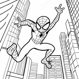 Pagina Para Colorear De Spider Man Balanceandose Por La Ciudad 22204-20512