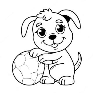 Pagina Para Colorear De Cachorro Jugueton Con Pelota 22244-20541