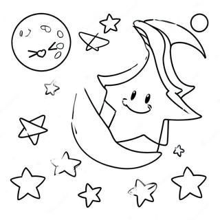 Pagina Para Colorear De Estrellas Y Luna Brillantes 22354-20629