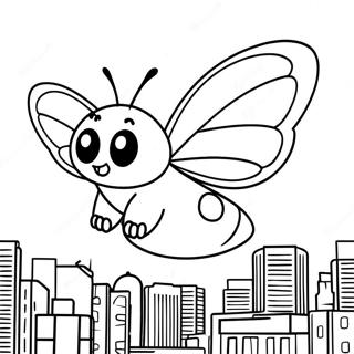 Pagina Para Colorear De Mothra Volando Sobre La Ciudad 22584-20814