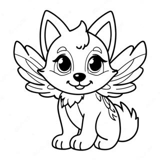 Pagina Para Colorear De Un Bebe Lobo Con Alas 22603-20826