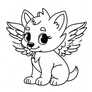 Pagina Para Colorear De Un Bebe Lobo Con Alas 22603-20827