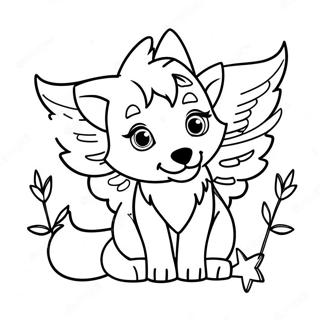 Pagina Para Colorear De Un Bebe Lobo Con Alas 22603-20828