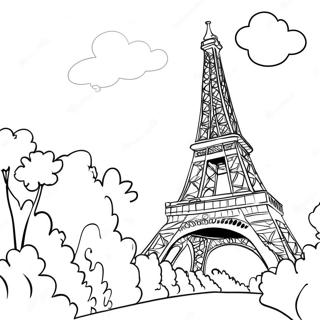 Pagina Para Colorear De La Torre Eiffel En Paris 22614-20839