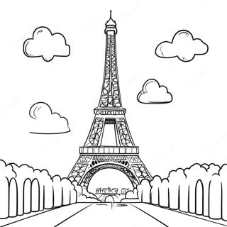 Pagina Para Colorear De La Torre Eiffel En Paris 22614-20840