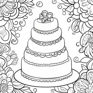 Pagina Para Colorear De Un Elegante Pastel De Boda 22633-20850